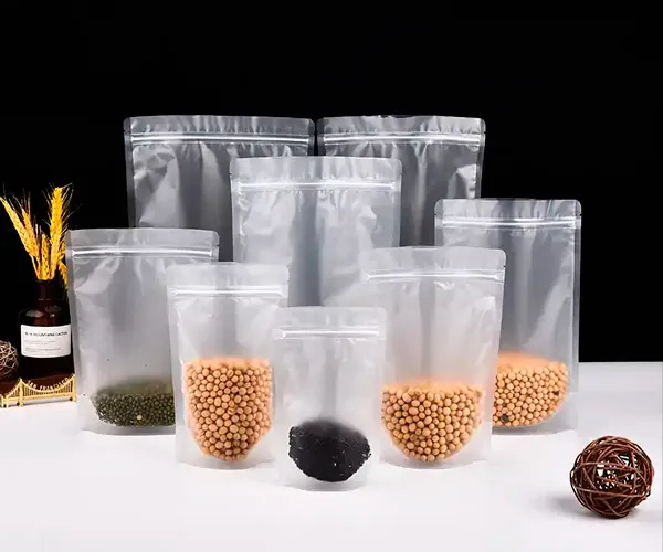 clear stand up pouch with zipper
