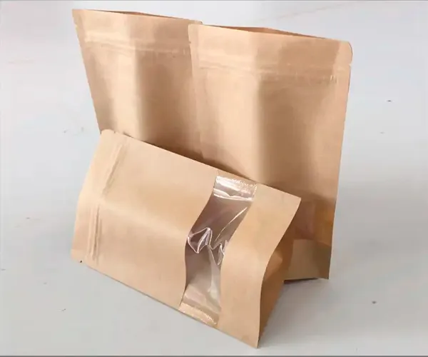 kraft paper pouches with window