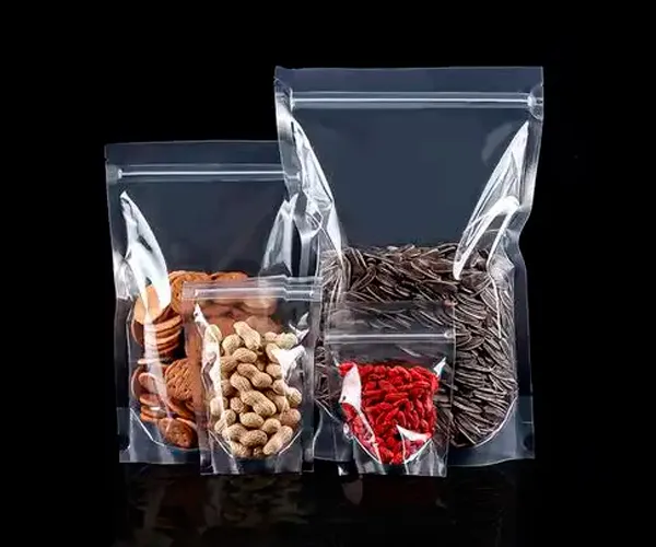 transparent resealable plastic bag